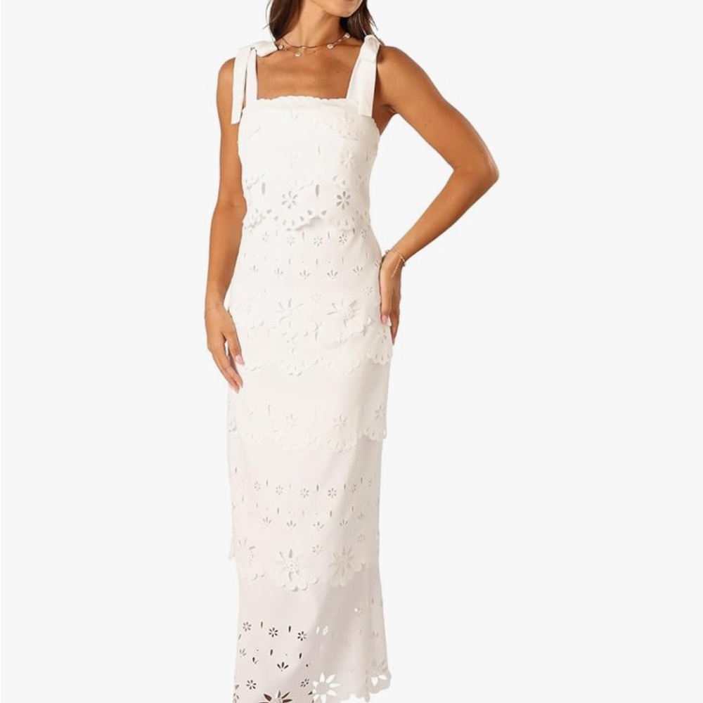 Petal & Pup Pippa Maxi White Eyelet Dress